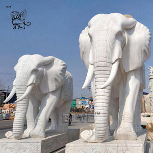 Grande décoration de jardin Sculpture d'animal <span class=keywords><strong>en</strong></span> marbre rouge coucher de soleil grandeur nature Sculpture <span class=keywords><strong>en</strong></span> <span class=keywords><strong>pierre</strong></span> Éléphant géant africain - Product Image 3