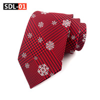 Hoch dichte Polyester Anti-Pilling Jacquard Charakter Muster Formale Weihnachts bindungen Festliche Hochzeit Bräutigam Zubehör Lager