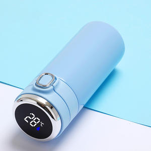 Venta al por mayor <span class=keywords><strong>mejor</strong></span> precio pantalla frasco taza con tapa de botón 450ML termos LED temperatura frasco taza 304 acero termómetro frasco - Product Image 6