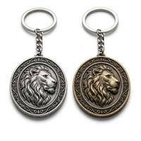 Tête de Lion en Relief 3D Personnalisée, Finition Or Bronze Antique Exquise, Symbole de Puissance, Souvenir Animalier, Métal de Luxe Imprimé en Letterpress