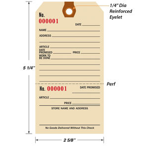 Étiquettes de réparation numérotées séquentielles personnalisées avec ficelle Étiquettes de réparation en carton pour l'entretien de l'équipement Étiquettes d'<span class=keywords><strong>avis</strong></span> de prix avec talon - Product Image 5