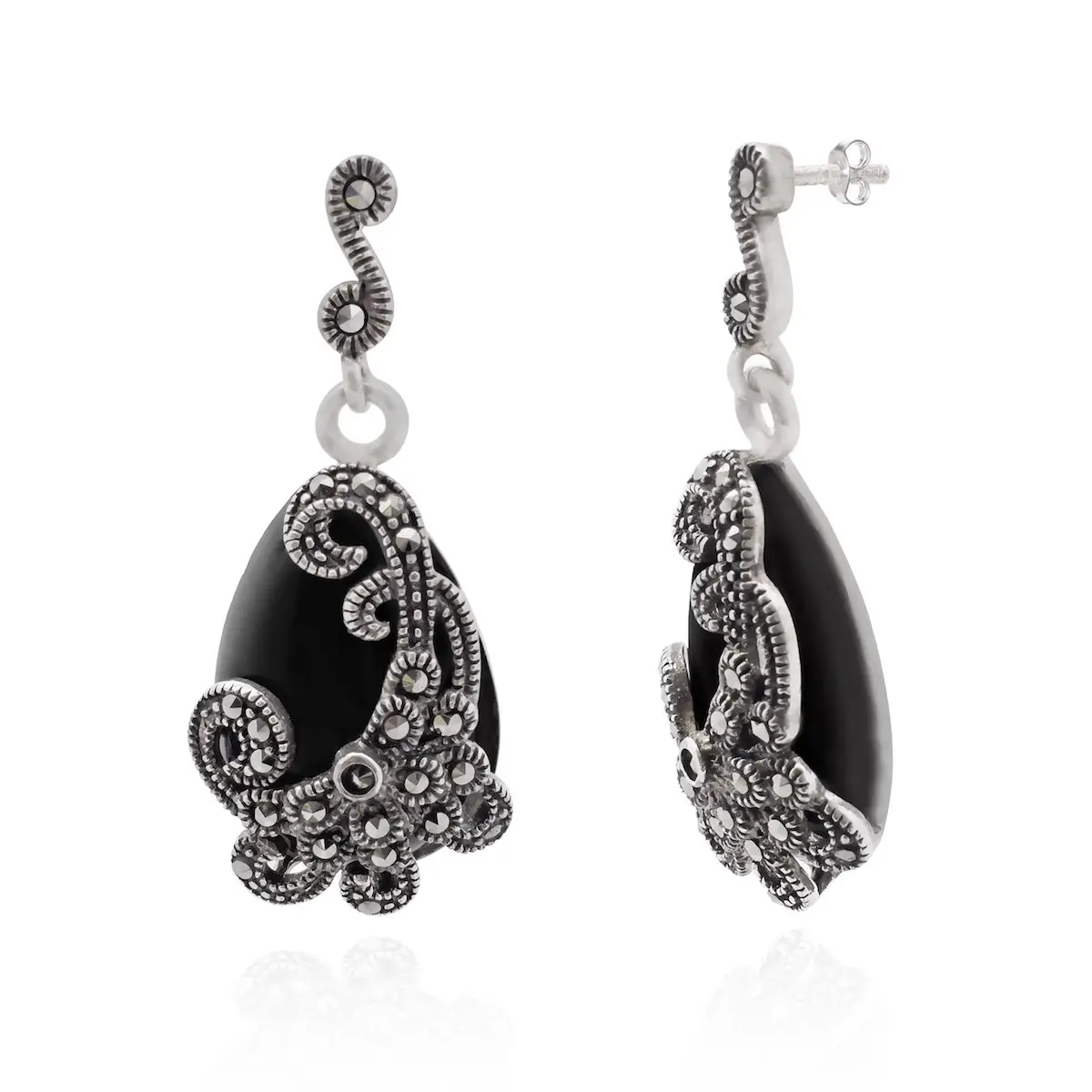 Avarta đồ trang sức 925 sterling Silver mê hoặc mặt dây chuyền thiết lập overbalck đá với Cubic Zirconia cho Girls & phụ nữ