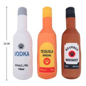All'ingrosso giocattolo per cani giocattoli di peluche per cani e gatti di lusso in morbido peluche giocattoli da masticare verde birra bottiglia di alcol cigolante - Product Image 6
