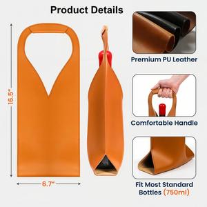 Bolso Tote de Cuero, Funda para Vino/Champán con Nombre Grabado, Regalo Personalizado para Boda, Cumpleaños, Inauguración de Casa - Product Image 5