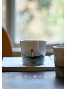 Tasse à <span class=keywords><strong>café</strong></span> en céramique vintage peinte à la main, personnalisée, créative, en forme de <span class=keywords><strong>phare</strong></span>, avec motif bouche de cochon, 220 ml, pour lait et eau - Product Image 4