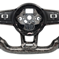 Volant en cuir avec garniture centrale en carbone forgé pour VW Volkswagen Golf 5 6 7 R MK5 MK6 MK7 MK7.5 Gti Polo Passat B8 Jetta