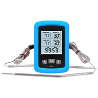 Termometer Daging Digital Nirkabel ThermoPro TP25 dengan 4 Probe & Aplikasi, Terbuat dari Plastik Tahan Lama