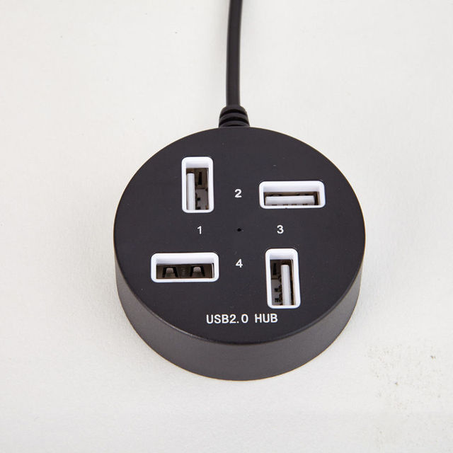 High Speed ABS USB HUB 4 in 1 USB2.0 Splitter Round USB 4ports 2.0 HUB for PC and Laptop