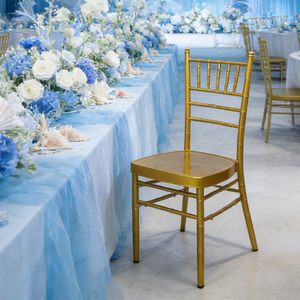 Sillas Chiavari al por Mayor, Muebles Apilables de Estilo Clásico para Eventos y Banquetes de Hotel con Cojín de Cuero - Product Image 1