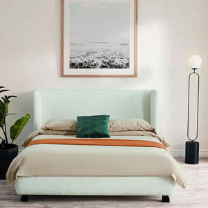 Rembourrage en tissu moderne de luxe léger à prix d'usine cadre de <span class=keywords><strong>lit</strong></span> King Size blanc pour <span class=keywords><strong>2</strong></span> personnes avec tête de <span class=keywords><strong>lit</strong></span> - Product Image 2