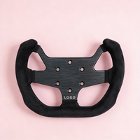 Volante Deportivo en Forma de D de Alta Calidad, 270 mm/10.6 Pulgadas, con Agarre de Gamuza, 6 Orificios, Montaje Universal para Entusiastas de las Carreras