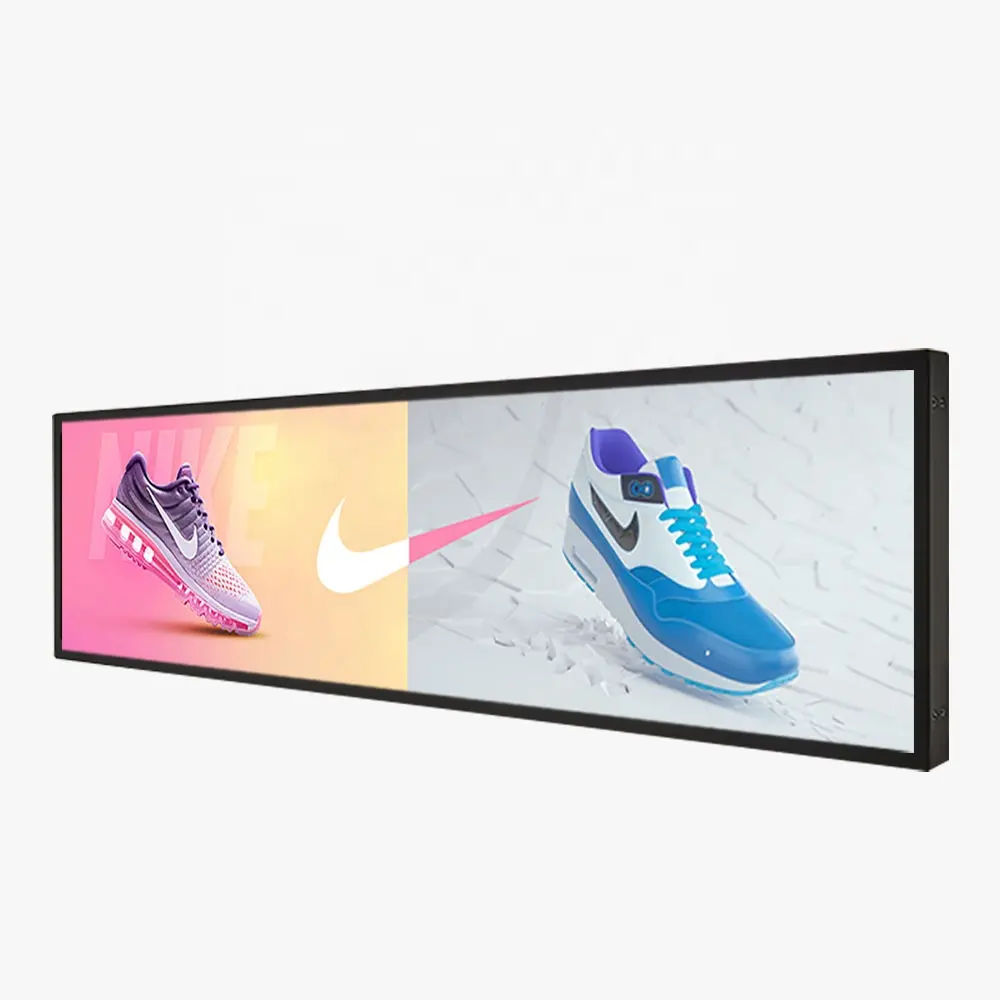 19.5 24.8 28.6 37 Inch Shelf Edge Display Screen Supermarkets Advertising Screen Stretched Bar LCD Display