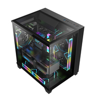 Ruix Aerospace Tri casing rumahan kaca game PC motif casing Travel SPCC casing komputer game kaca Tempered Tipe C
