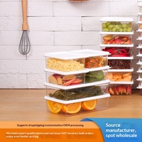 Contenants hermétiques transparents en PVC de qualité alimentaire pour la conservation des aliments, boîtes de rangement pour réfrigérateur, ensemble de boîtes de portionnement, design à compartiments