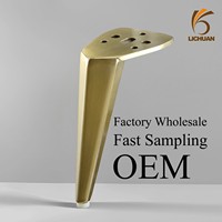 Pieds de canapé métalliques biseautés brossés, vente en gros d'usine OEM, supports robustes pour tables basses, accessoires en fer pour pieds de canapé