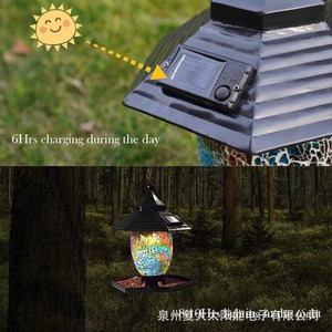 ไฟสวนพลังงานแสงอาทิตย์รูปหกเหลี่ยมแบบแขวนพร้อมที่ให้อาหารนก LED และแผงโซลาร์เซลล์สำหรับตกแต่งภายนอก - Product Image 5