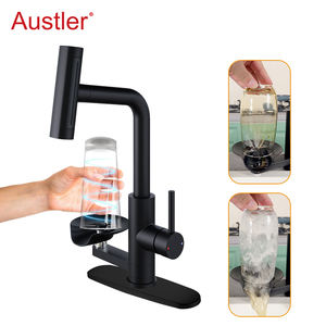 de copa de un agujero Negro mate Acero inoxidable Pulverizador extraíble Fregadero <span class=keywords><strong>Grifo</strong></span> de <span class=keywords><strong>cocina</strong></span> con enjuagador de vidrio - Product Image 1