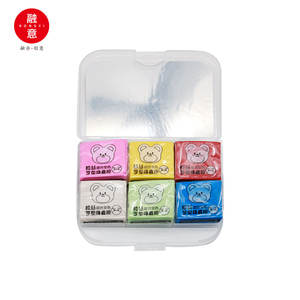 Gomma professionale disegno arte impastata schizzi Non tossico Eco Friendly polvere riutilizzabile in gomma 6-colore RONGYI in plastica - Product Image 5