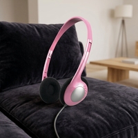 Casque audio rétro portable avec son stéréo dynamique pour centre d'appels, écouteurs filaires 3,5 mm pour téléphone portable, cordon de 1,2 m, bouton intégré sur l'oreille