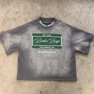 Camiseta Corta DCY Streetwear, Camisetas de Algodón Azul Polvoriento con Cuello Redondo para Hombre, Camiseta Casual de Manga Corta con Estampado DTG Personalizado para Hombre - Product Image 3