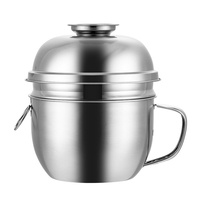 Bol à nouilles instantanées HL 304 en acier inoxydable à trois niveaux (1-3L) avec couvercle et poignée, tasse à soupe de qualité alimentaire, boîte à lunch pour étudiant, récipient à riz pour cantine