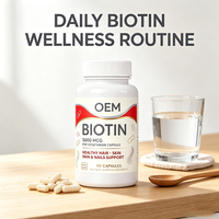 Biotine 5000mcg Capsules végétariennes Soutien Cheveux Peau Ongles Non-OGM 90