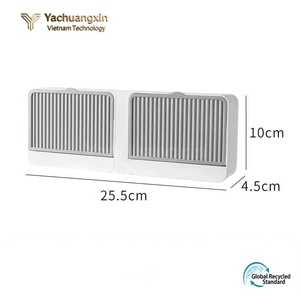 Boîte à savon murale avec couvercle rabattable, support de rangement en plastique, forme rectangulaire, design peu encombrant pour la salle de bain - Product Image 3
