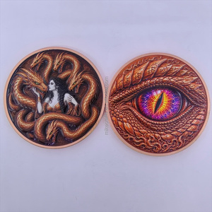 Koin Tantangan Grosir Tembaga Bulat 5oz Koin Berwarna Relief Tinggi 3D Naga Cantik Mata Naga Koin Bullion untuk Koleksi - Product Image 4