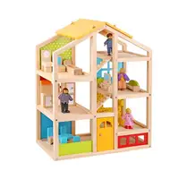 Neues Design Happy Family Möbel Kinder DIY Holz spielzeug Krippe Puppenhaus