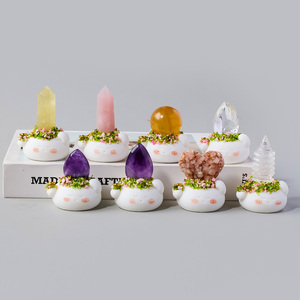 Vente en gros <span class=keywords><strong>d</strong></span>'ornements en cristal sur base en résine, mélange de cristaux naturels en pointe, sphères et grappes, pour <span class=keywords><strong>d</strong></span>écoration de bureau et de maison, et cadeau - Product Image 6