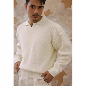 チャイミ メンズ アメリカンレトロ 100% コットン 冬用セーター カーキ 長袖 厚手 ゆったり カジュアル 毛玉防止 ニット - Product Image 1