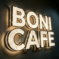 Lettres en acrylique 3D LED étanches à effet lumineux étoile diamantée pour publicité directionnelle, couleurs personnalisables