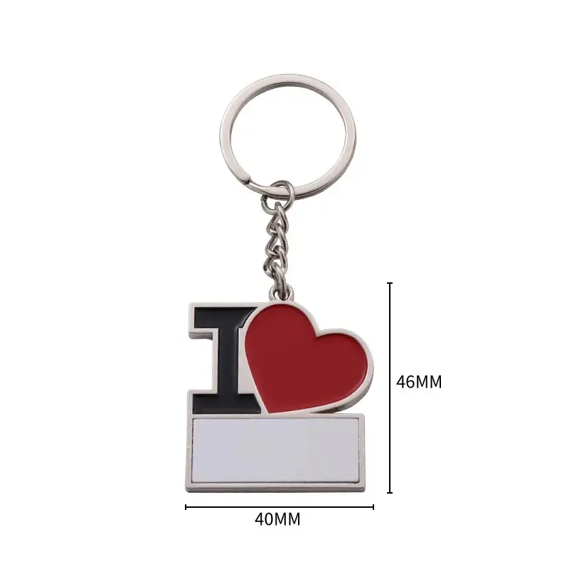 Dia dos Namorados Presente Casal Chaveiros AMO Coração Keychain Sublimação Em Branco EU AMO chaveiros