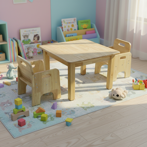Table d'apprentissage en bois massif de haute qualité pour bébés et enfants, design ergonomique, utilisation à <span class=keywords><strong>domicile</strong></span>, au bureau et à l'école, respectueuse de l'environnement - Product Image 4