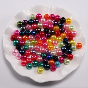 Manufacturer Selling Mixed Colorful Plastic Pearl Beads With Hole for DIY Item