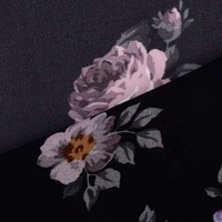 100% polyester imprimé fleuri Transparent tissé en mousseline de soie tissu léger respirant pour les chemises des femmes pure plaine pour les filles