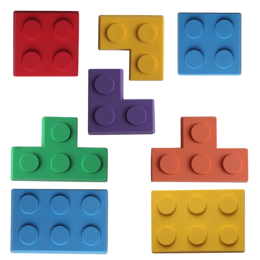 Wholesale 2023 New Arrival Soft PVC Cute Cartoon Tetris custom design Shoe Decoration accessories Buckle For Bracelets