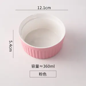 Mangkuk pembentuk kue mini keramik puding kue mini mangkuk ramekin creme kustom pabrikan
