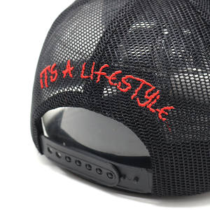 Chapeau en maille de camionneur en velours flou à 5 panneaux avec logo personnalisé brodé Casquette en gros - Product Image 6