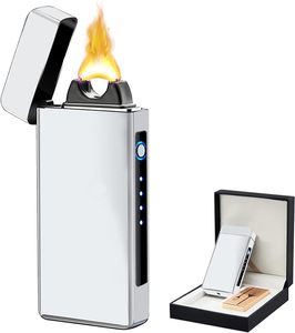 Encendedor de arco a prueba de viento recargable pulso Dual USB encendedores encendedor de cigarros eléctrico portátil para viajes al aire libre personalizado - Product Image 4