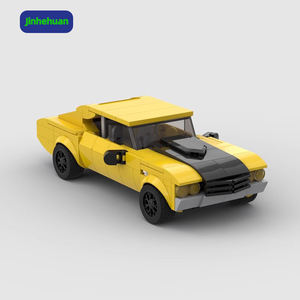 Kreative Baustein Spielzeug montiert Abs Mini Modell Spielzeug autos Moc Bricks Gelb Sportwagen für Jungen PVC Abs Baustein Sets - Product Image 1