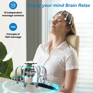 BOYO LD4014 Masseur de tête électrique intelligent mains libres, 10 contacts de <span class=keywords><strong>massage</strong></span> indépendants, technologie de vibration TMS, minuterie de 15 minutes pour - Product Image 2
