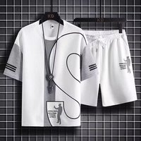 Ensemble survêtements d'été pour hommes, t-shirt à manches courtes, short assorti, vêtements de sport d'extérieur décontractés, tenue 2 pièces