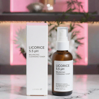 Tonique Nettoyant Équilibrant au pH de la Réglisse 5.5pH, Essence Apaisante et Éclaircissante Anti-Âge pour la Peau, Formule Liquide Éclaircissante à l'Acide Hyaluronique