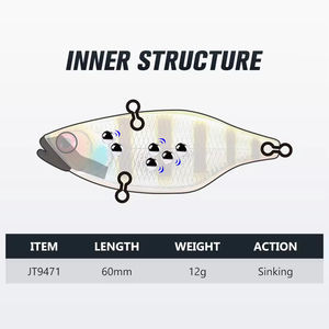 Señuelo de Pesca Artificial de Plástico ABS de 60 mm y 12 g con Sonido de Cascabel, Hundimiento y Vibración Completa en <span class=keywords><strong>el</strong></span> Agua - Product Image 2