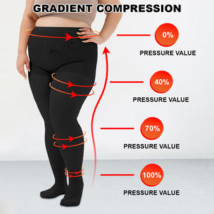 유니섹스 스타킹 여성 플러스 사이즈 XXXL 정맥류 간호사 의료용 압박 팬티스타킹 타이트 클로즈드 토 15-20mmhg - Product Image 6