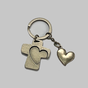Sac à dos en forme de coeur en bronze exquis le plus populaire ornement de boucle de clé artisanat en métal porte-clés pour sac de voyage - Product Image 1