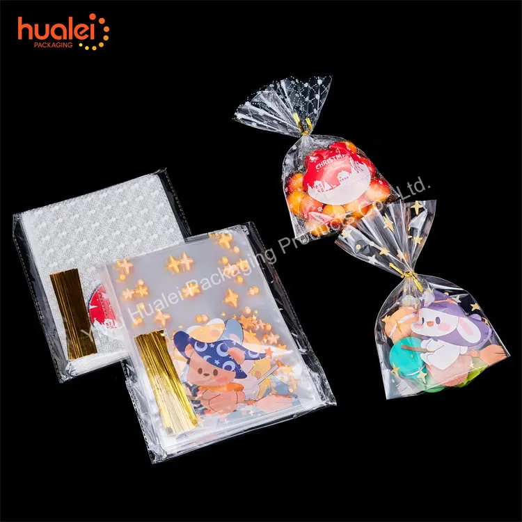 2 x 10 Clear Long Candy OPP Plastic Cello Cellophane Treat Bags with Twist Ties for Birthday Favor Candles Candy Popsicle