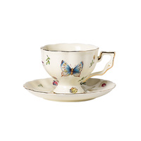En Gros Service à Thé et Café en Céramique de Style Européen Moderne avec Papillon, Libellule et Fleur de Palais, Tasses et Soucoupes Vintage Pastorales