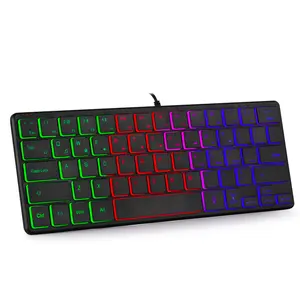 SATE- 64 keys Keyboards Arabic Layout Game Keyboard Wired Hot Sale Popular Mechanical Rgb Gaming Keyboard AK-87